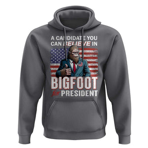 Funny Bigfoot For President Hoodie A Candidate You Can Believe In 2024 Sasquatch USA Flag TS11 Charcoal Print Your Wear