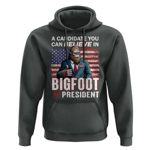 Funny Bigfoot For President Hoodie A Candidate You Can Believe In 2024 Sasquatch USA Flag TS11 Dark Heather Print Your Wear