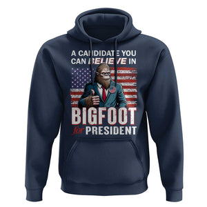 Funny Bigfoot For President Hoodie A Candidate You Can Believe In 2024 Sasquatch USA Flag TS11 Navy Print Your Wear