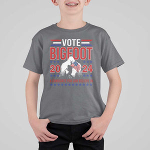 Funny Presidential Election Bigfoot T Shirt For Kid Vote Bigfoot A Candidate You Can Believe In 2024 TS11 Charcoal Print Your Wear