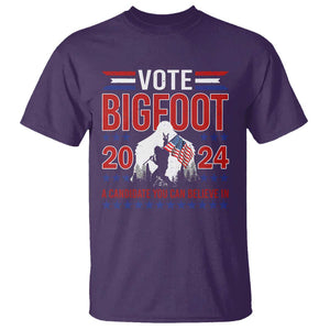 Funny Presidential Election Bigfoot T Shirt Vote Bigfoot A Candidate You Can Believe In 2024 TS11 Purple Print Your Wear
