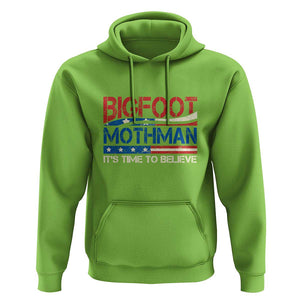 Funny Bigfoot Mothman Hoodie It's Time To Believe American Flag President Election TS11 Lime Print Your Wear