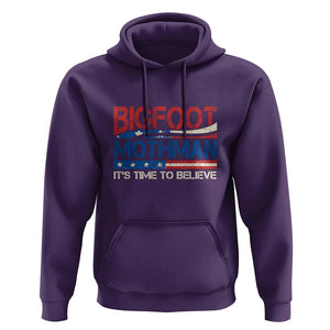 Funny Bigfoot Mothman Hoodie It's Time To Believe American Flag President Election TS11 Purple Print Your Wear