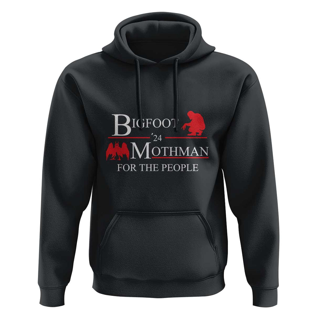 Funny Bigfoot Mothman'24 For The People Hoodie American Flag President Election TS11 Black Print Your Wear