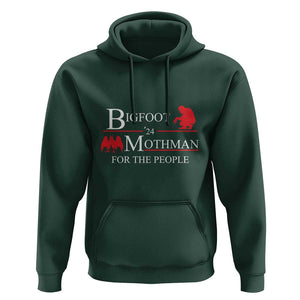 Funny Bigfoot Mothman'24 For The People Hoodie American Flag President Election TS11 Dark Forest Green Print Your Wear