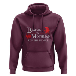 Funny Bigfoot Mothman'24 For The People Hoodie American Flag President Election TS11 Maroon Print Your Wear
