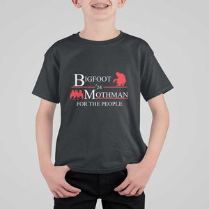 Funny Bigfoot Mothman'24 For The People T Shirt For Kid American Flag President Election TS11 Black Print Your Wear