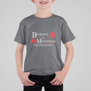 Funny Bigfoot Mothman'24 For The People T Shirt For Kid American Flag President Election TS11 Charcoal Print Your Wear