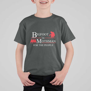 Funny Bigfoot Mothman'24 For The People T Shirt For Kid American Flag President Election TS11 Dark Heather Print Your Wear