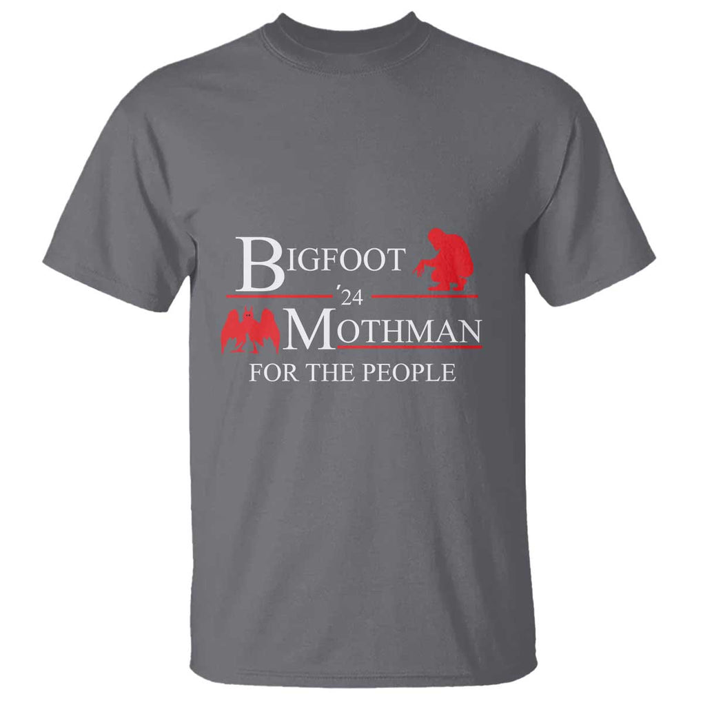 Funny Bigfoot Mothman'24 For The People T Shirt American Flag President Election TS11 Charcoal Print Your Wear