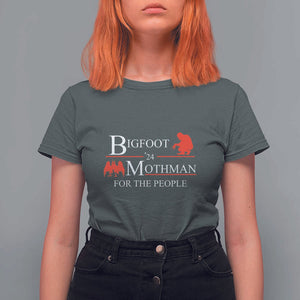 Funny Bigfoot Mothman'24 For The People T Shirt For Women American Flag President Election TS11 Dark Heather Print Your Wear