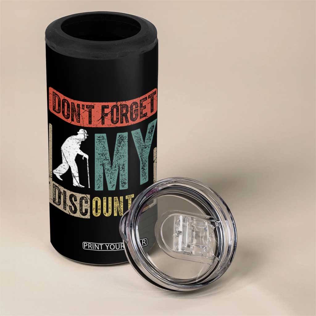 Funny Dont Forget My Discount 4 in 1 Can Cooler Tumbler Old People Gag Retro Sunset TS11 Print Your Wear