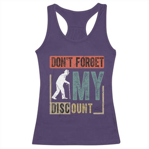 Funny Dont Forget My Discount Racerback Tank Top Old People Gag Retro Sunset TS11 Purple Print Your Wear