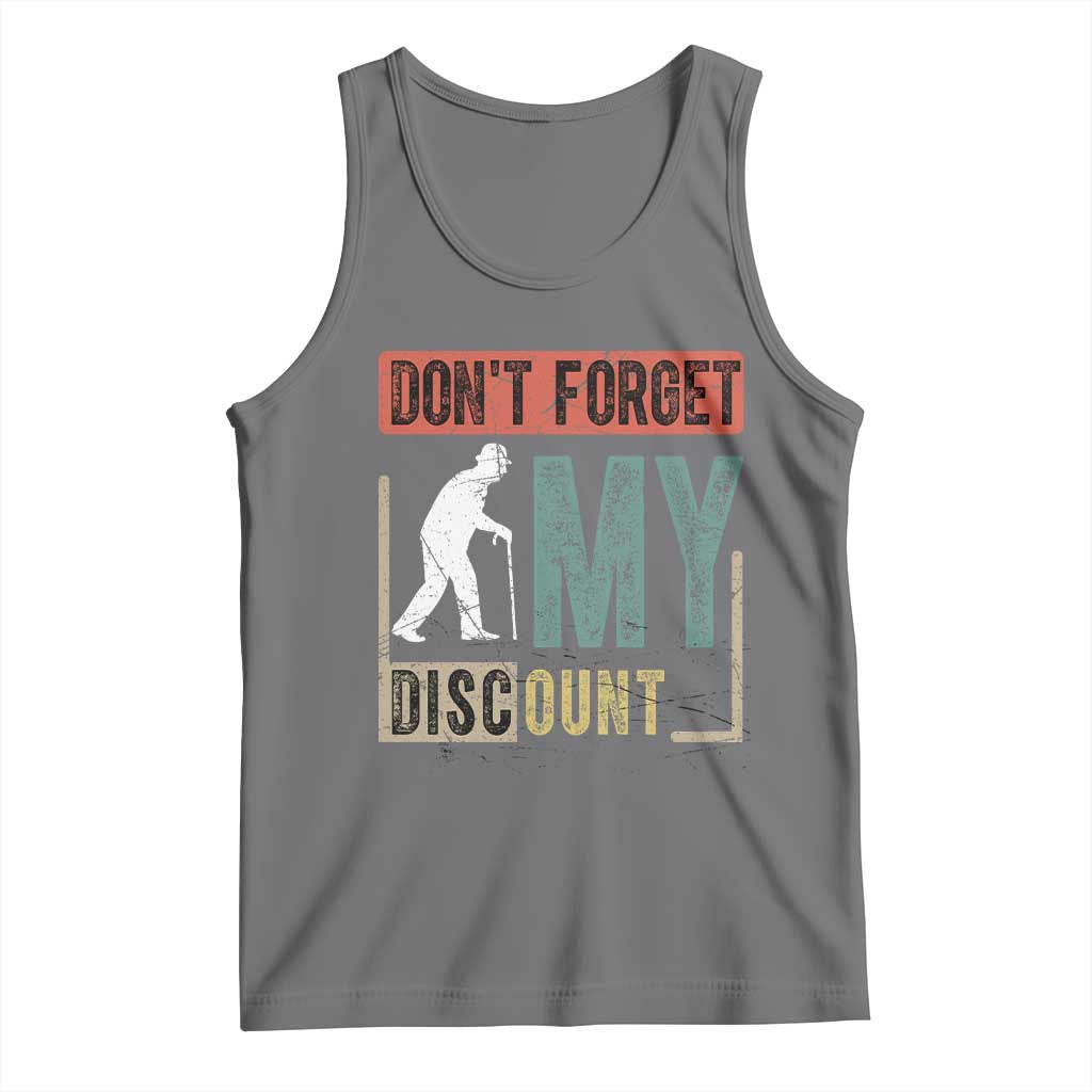 Funny Dont Forget My Discount Tank Top Old People Gag Retro Sunset TS11 Black Heather Print Your Wear