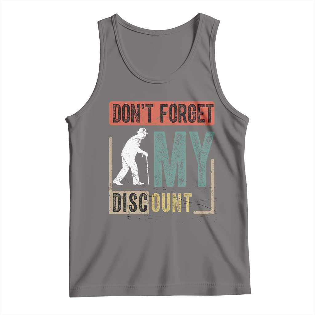 Funny Dont Forget My Discount Tank Top Old People Gag Retro Sunset TS11 Deep Heather Print Your Wear