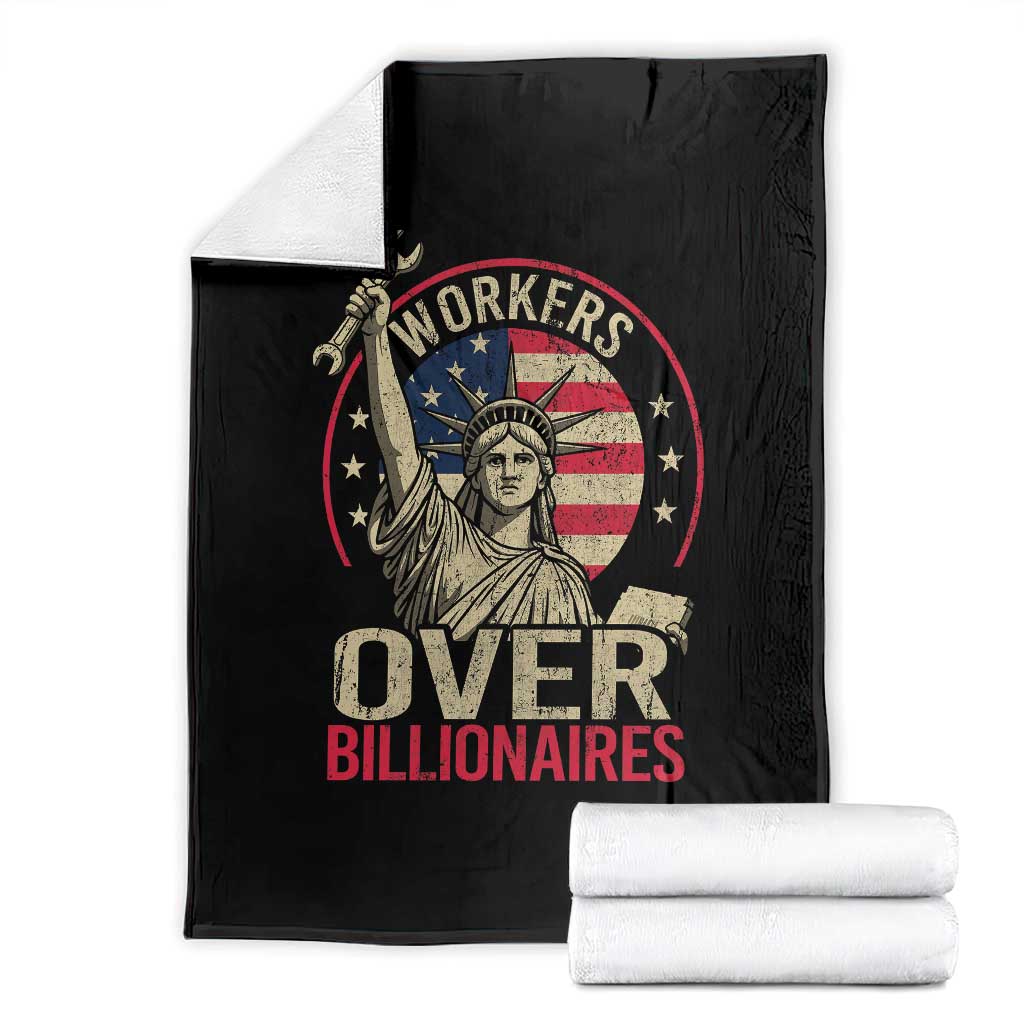 Workers Over Billionaires Throw Blanket Social Justice Statue Of Liberty TS11 Black Print Your Wear