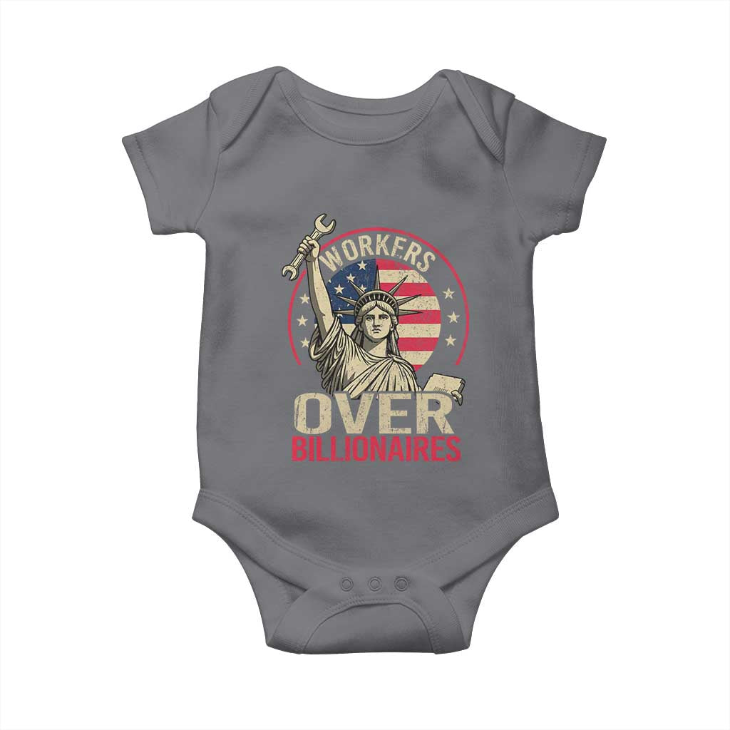 Workers Over Billionaires Baby Onesie Social Justice Statue Of Liberty TS11 Charcoal Print Your Wear