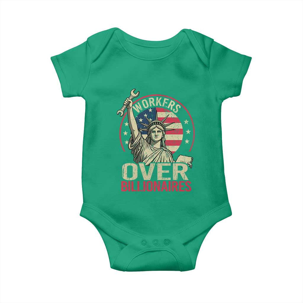 Workers Over Billionaires Baby Onesie Social Justice Statue Of Liberty TS11 Irish Green Print Your Wear