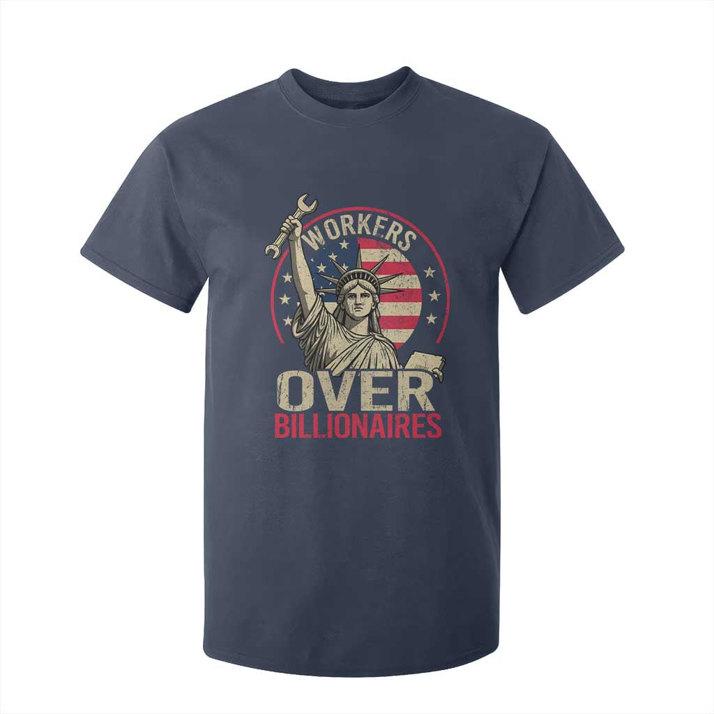 Workers Over Billionaires T Shirt For Kid Social Justice Statue Of Liberty TS11 Navy Print Your Wear