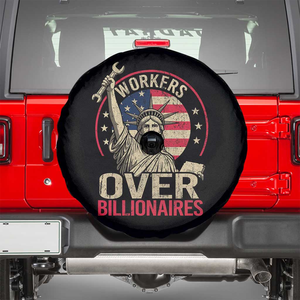 Workers Over Billionaires Spare Tire Cover Social Justice Statue Of Liberty TS11 Black Print Your Wear