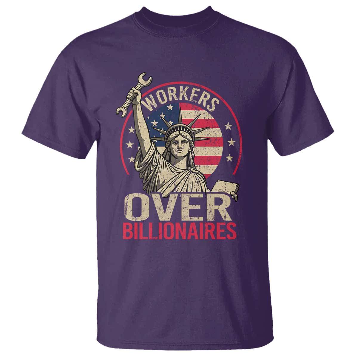 Workers Over Billionaires T Shirt Social Justice Statue Of Liberty TS11 Purple Print Your Wear