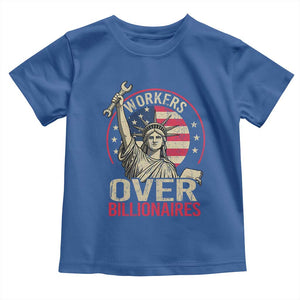 Workers Over Billionaires Toddler T Shirt Social Justice Statue Of Liberty TS11 Royal Blue Print Your Wear