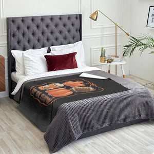 Tis The Season Fall Thanksgiving Throw Blanket Retro Coquette Bow American Football Pumpkin TS11 Print Your Wear