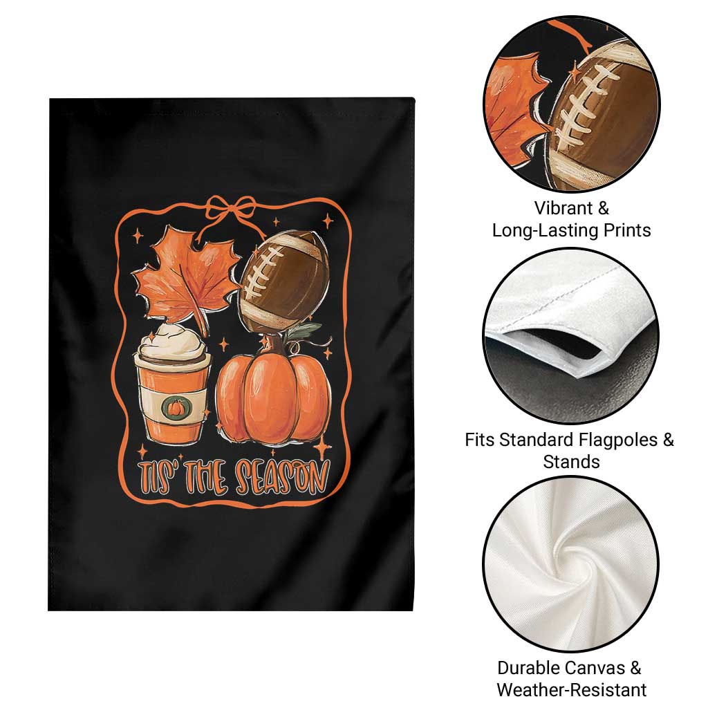 Tis The Season Fall Thanksgiving Garden Flag Retro Coquette Bow American Football Pumpkin TS11 Print Your Wear