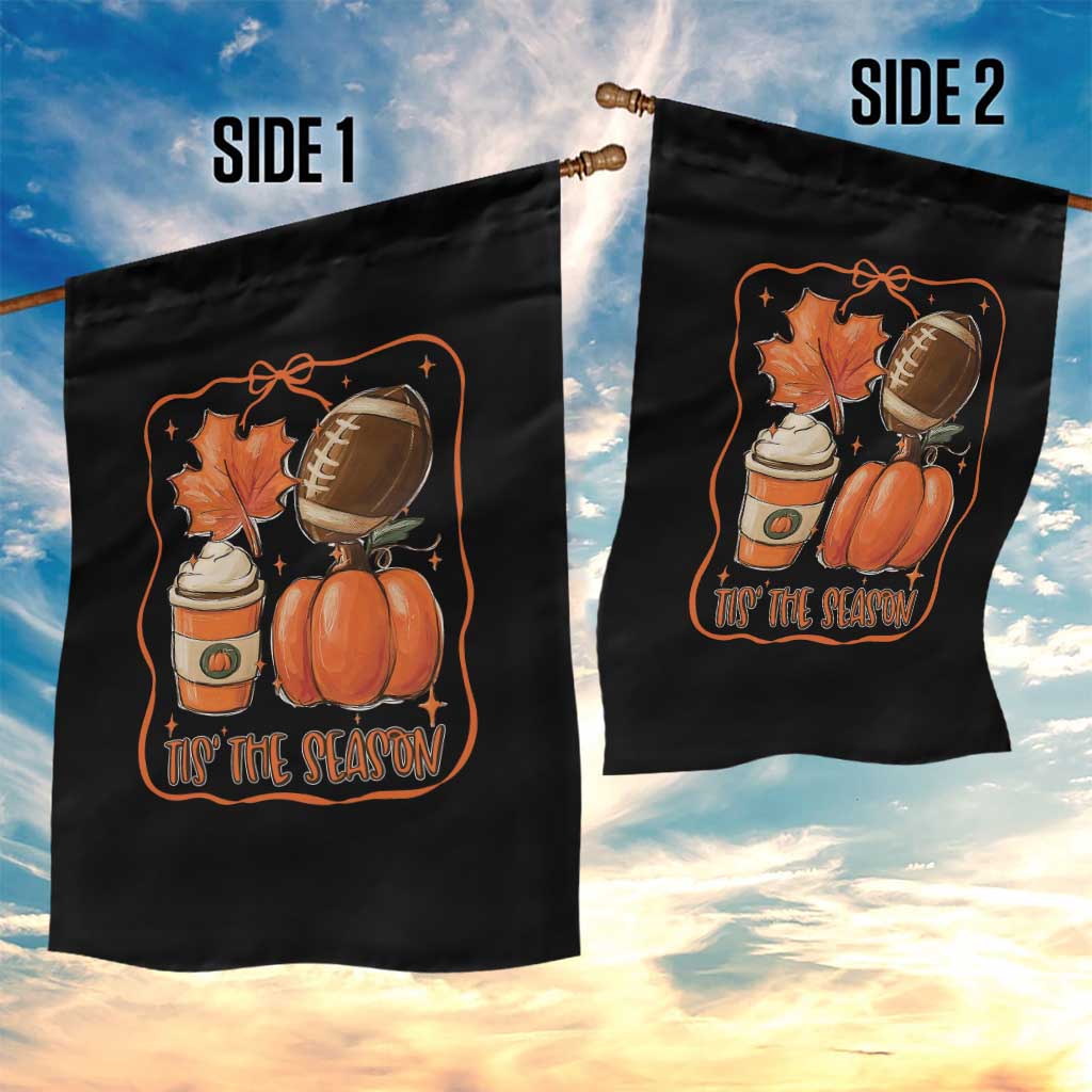 Tis The Season Fall Thanksgiving Garden Flag Retro Coquette Bow American Football Pumpkin TS11 Print Your Wear