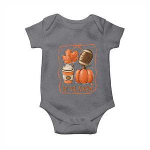 Tis The Season Fall Thanksgiving Baby Onesie Retro Coquette Bow American Football Pumpkin TS11 Charcoal Print Your Wear