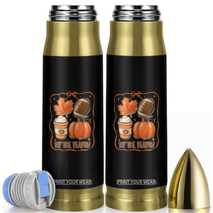 Tis The Season Fall Thanksgiving Bullet Tumbler Retro Coquette Bow American Football Pumpkin TS11 Black Print Your Wear