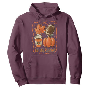 Tis The Season Fall Thanksgiving Hoodie Retro Coquette Bow American Football Pumpkin TS11 Maroon Print Your Wear