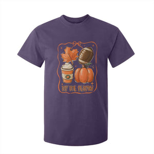 Tis The Season Fall Thanksgiving T Shirt For Kid Retro Coquette Bow American Football Pumpkin TS11 Purple Print Your Wear