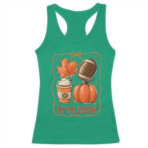 Tis The Season Fall Thanksgiving Racerback Tank Top Retro Coquette Bow American Football Pumpkin TS11 Irish Green Print Your Wear