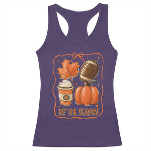 Tis The Season Fall Thanksgiving Racerback Tank Top Retro Coquette Bow American Football Pumpkin TS11 Purple Print Your Wear