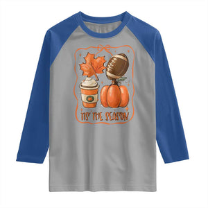 Tis The Season Fall Thanksgiving Raglan Shirt Retro Coquette Bow American Football Pumpkin TS11 Sport Gray Royal Print Your Wear