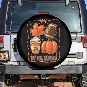 Tis The Season Fall Thanksgiving Spare Tire Cover Retro Coquette Bow American Football Pumpkin TS11 No hole Black Print Your Wear