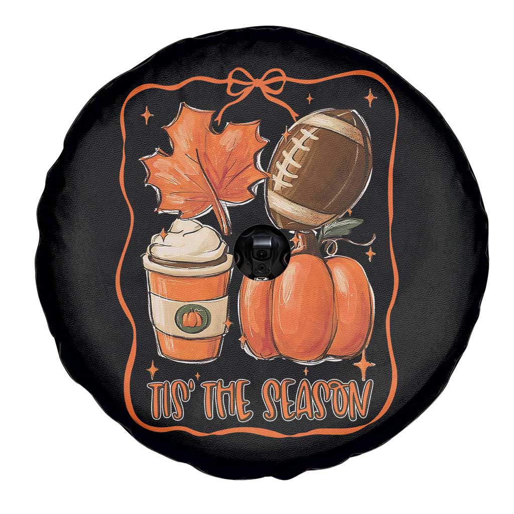 Tis The Season Fall Thanksgiving Spare Tire Cover Retro Coquette Bow American Football Pumpkin TS11 Print Your Wear