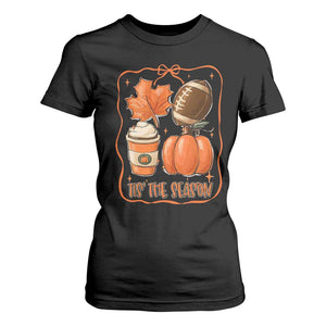 Tis The Season Fall Thanksgiving T Shirt For Women Retro Coquette Bow American Football Pumpkin TS11 Black Print Your Wear