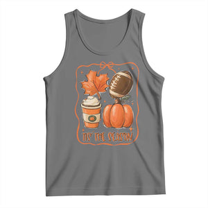 Tis The Season Fall Thanksgiving Tank Top Retro Coquette Bow American Football Pumpkin TS11 Black Heather Print Your Wear