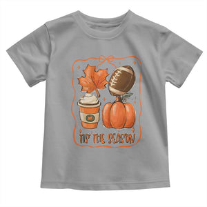 Tis The Season Fall Thanksgiving Toddler T Shirt Retro Coquette Bow American Football Pumpkin TS11 Sport Gray Print Your Wear