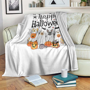Happy Halloween Dog Ghost Spooky Season Throw Blanket TS11 Print Your Wear