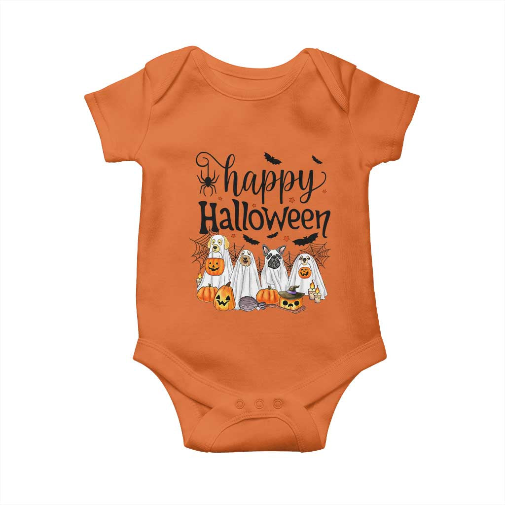 Happy Halloween Dog Ghost Spooky Season Baby Onesie TS11 Orange Print Your Wear