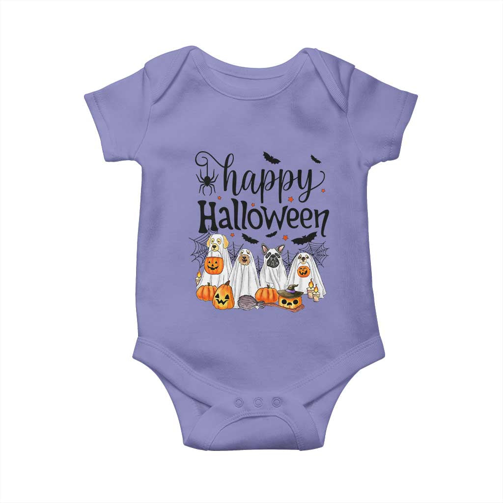 Happy Halloween Dog Ghost Spooky Season Baby Onesie TS11 Violet Print Your Wear