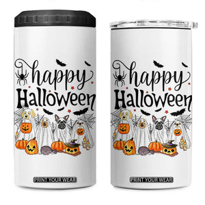 Happy Halloween Dog Ghost Spooky Season 4 in 1 Can Cooler Tumbler TS11 One Size: 16 oz White Print Your Wear