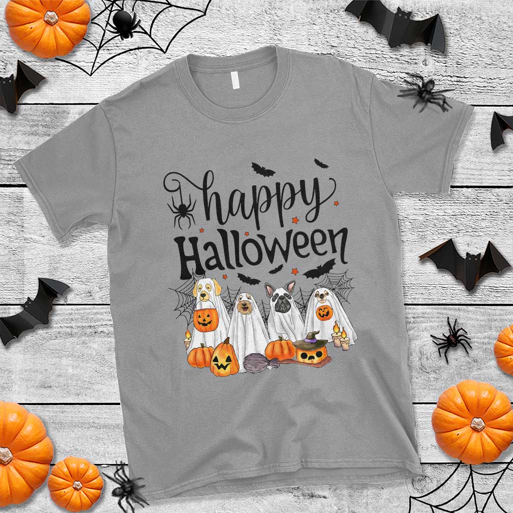 Happy Halloween Dog Ghost Spooky Season T Shirt TS11 Sport Gray Print Your Wear