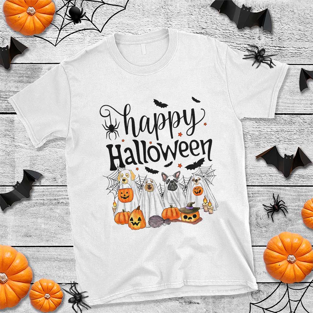 Happy Halloween Dog Ghost Spooky Season T Shirt TS11 White Print Your Wear