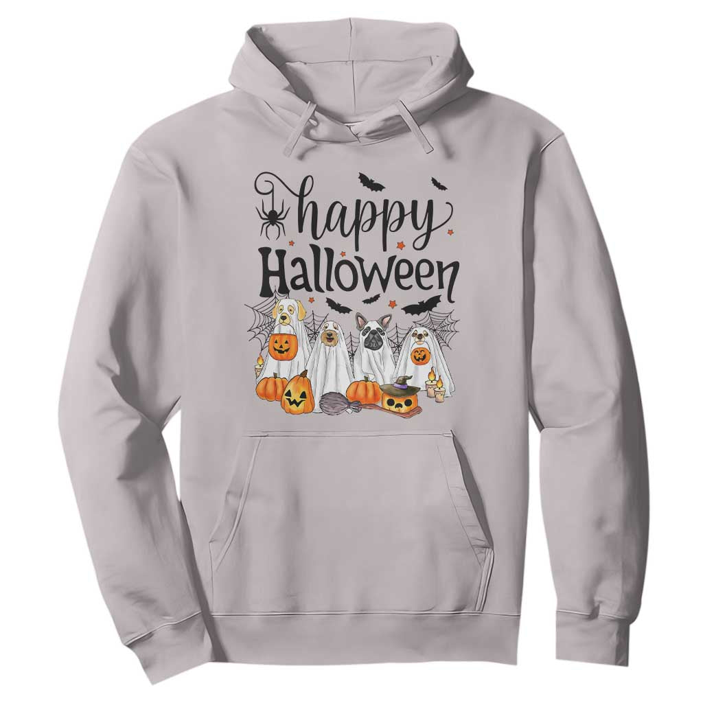 Happy Halloween Dog Ghost Spooky Season Hoodie TS11 Ice Gray Print Your Wear