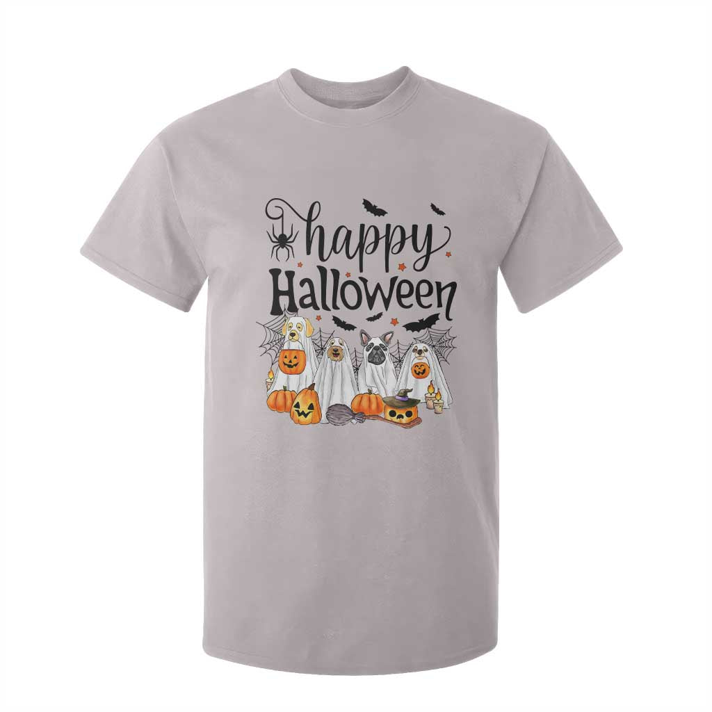 Happy Halloween Dog Ghost Spooky Season T Shirt For Kid TS11 Ice Gray Print Your Wear