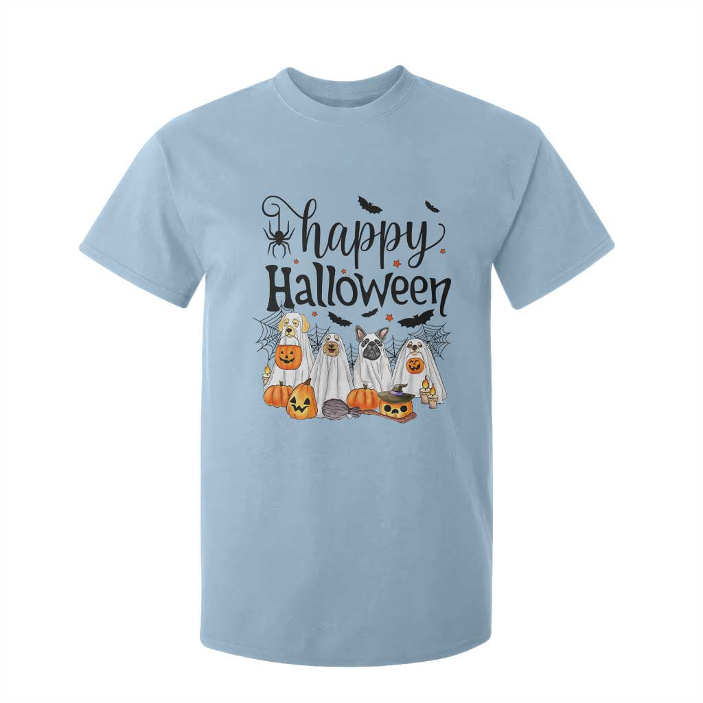 Happy Halloween Dog Ghost Spooky Season T Shirt For Kid TS11 Light Blue Print Your Wear